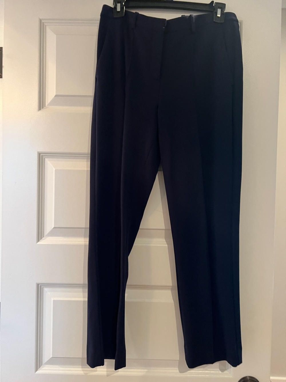 Theory straight Ankle Navy Textured Knit pants